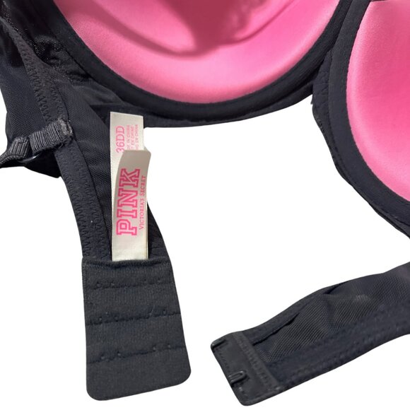 EUC PINK by Victoria's Secret Strappy Metallic Grey Bra Size 36DD - Picture 4 of 8